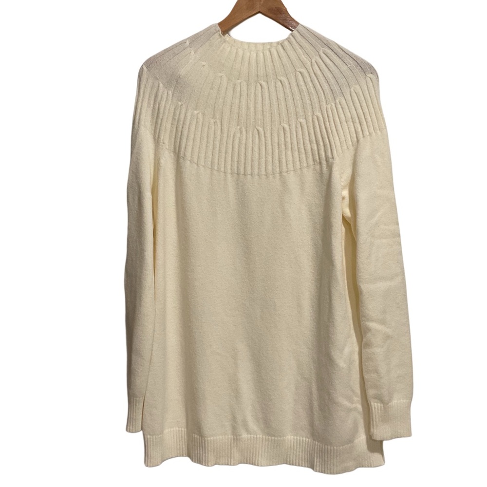 Anthropologie Knit Tunic Sweater Mock Neck Ivory